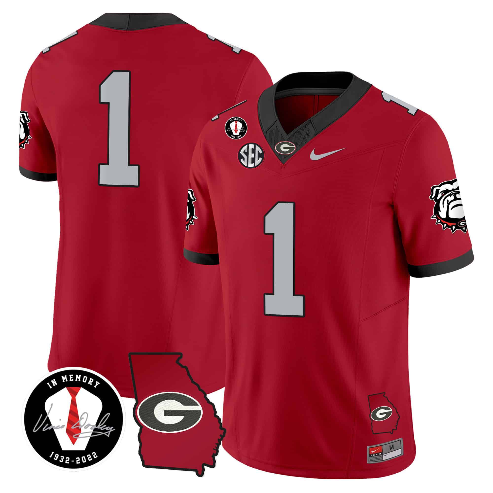 Men Georgia Bulldogs #1 No Name Red 2024 Nike Vapor NCAA Jersey->indianapolis colts->NFL Jersey